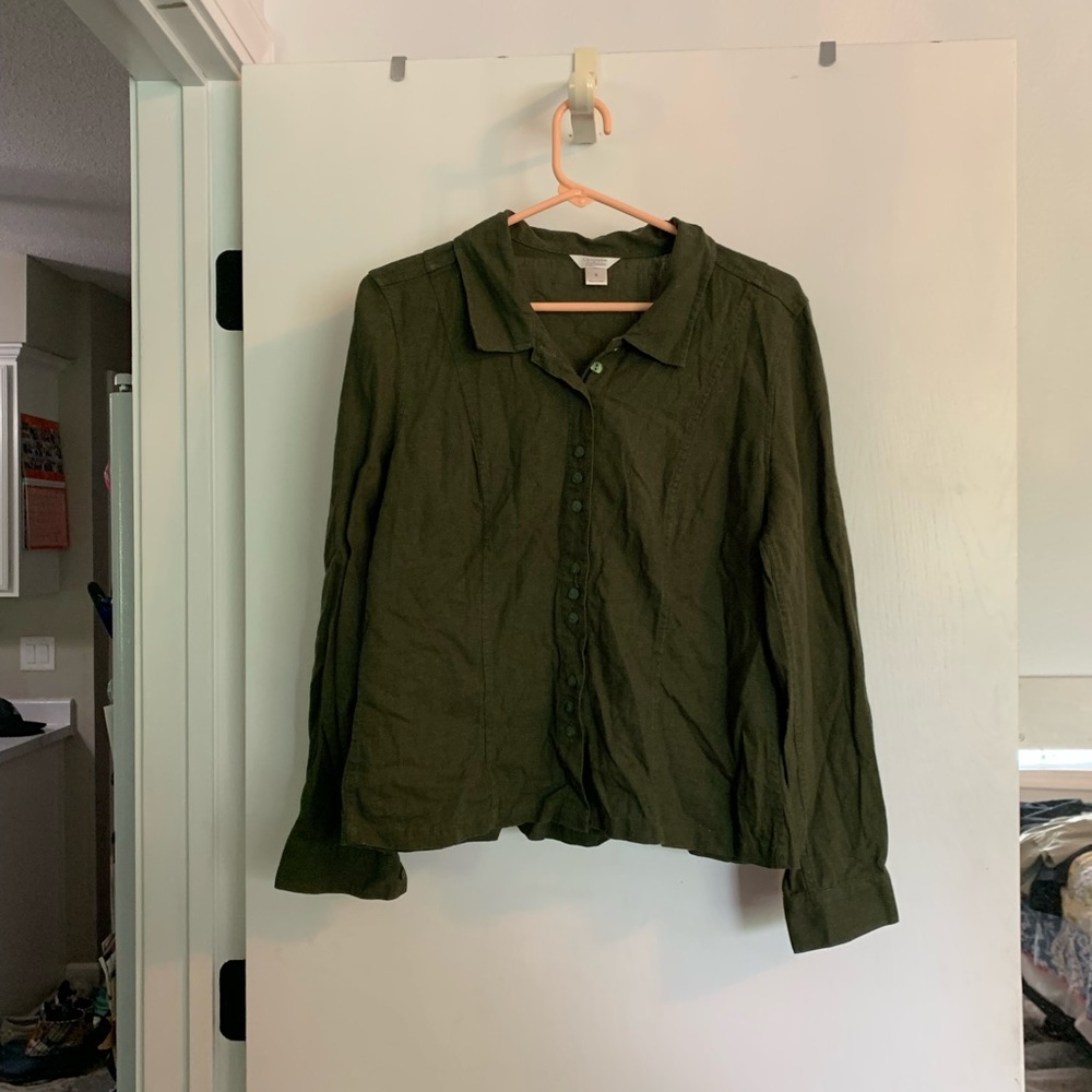 Christopher & Banks green button down